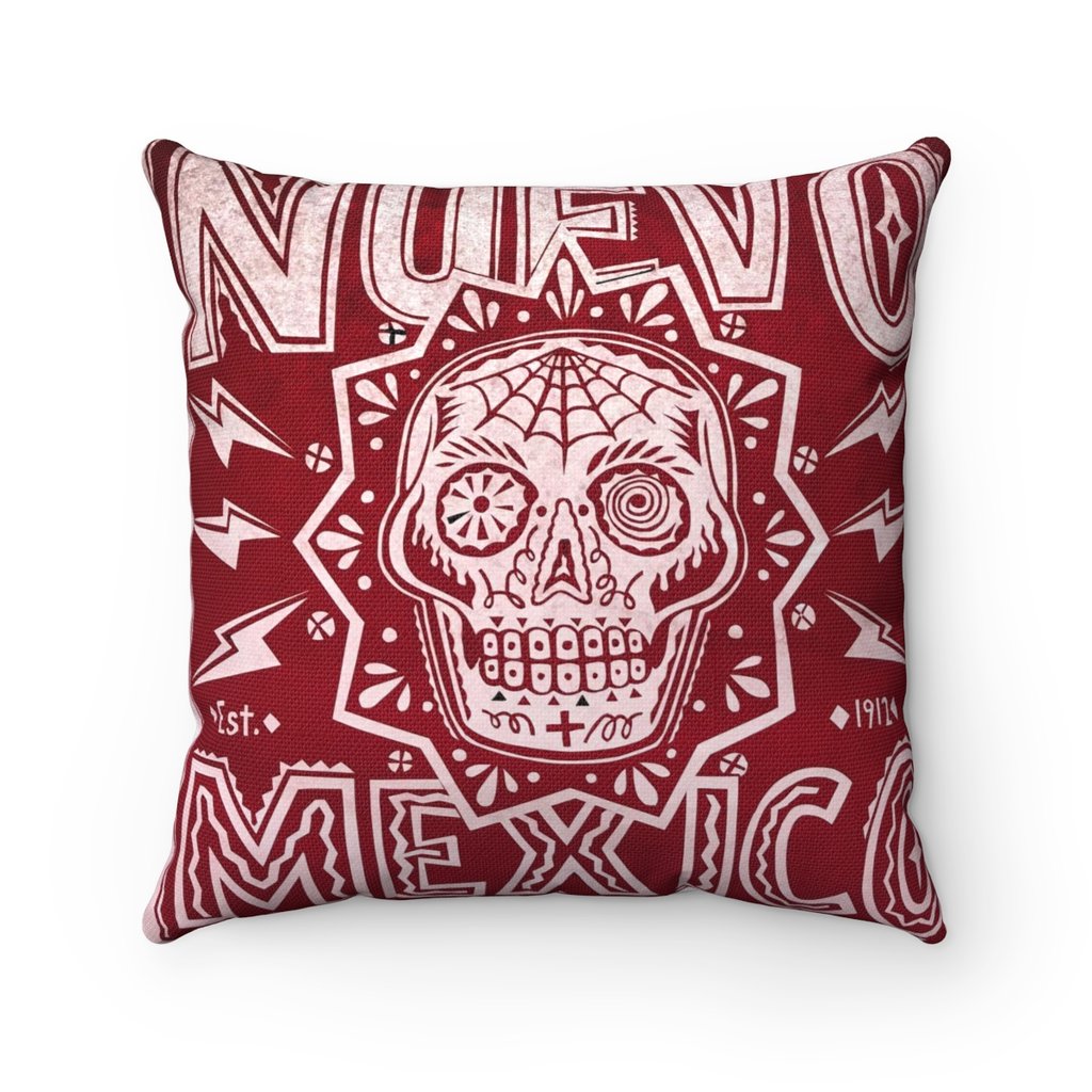 Red Skull Square Pillow